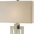 36" Silver Metal Table Lamp With Cream Rectangular Shade