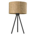 21.8" Matte Black Cork Shade Table Lamp