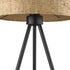 21.8" Matte Black Cork Shade Table Lamp