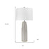 33" White Ceramic Table Lamp With White Empire Shade