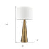 34" Brass Metal Two Light Table Lamp With White Empire Shade