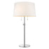 31" Silver Metal Two Light Adjustable Table Lamp With White Empire Shade