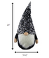 24" Glittery Black and White Sparkle Gnome