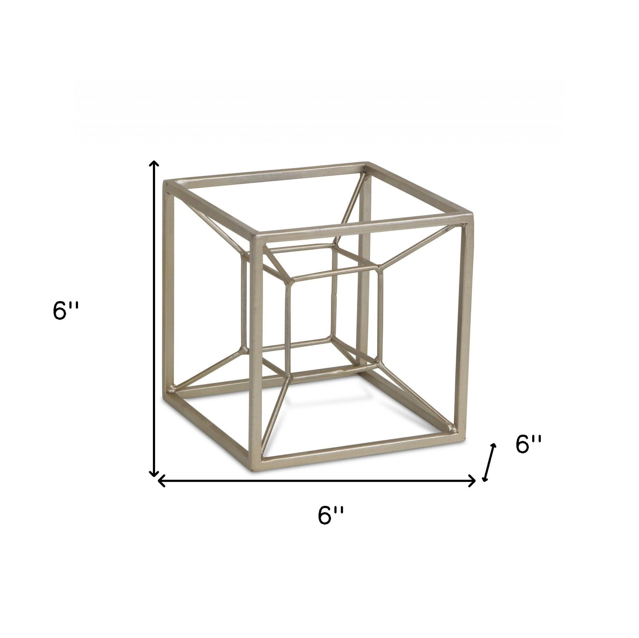 Metal 3D Cube Decorative Sculpture