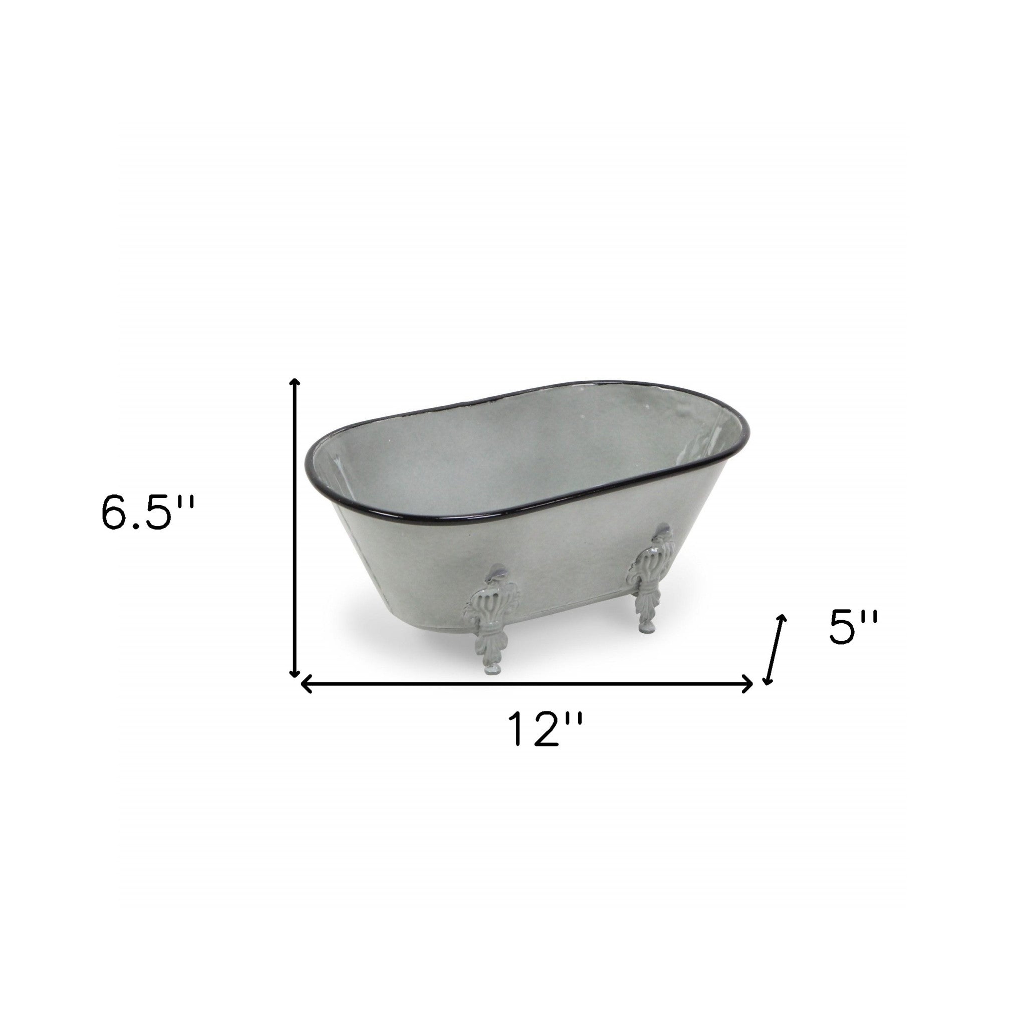 Jumbo Light Gray Bathtub Decorative Sculpture