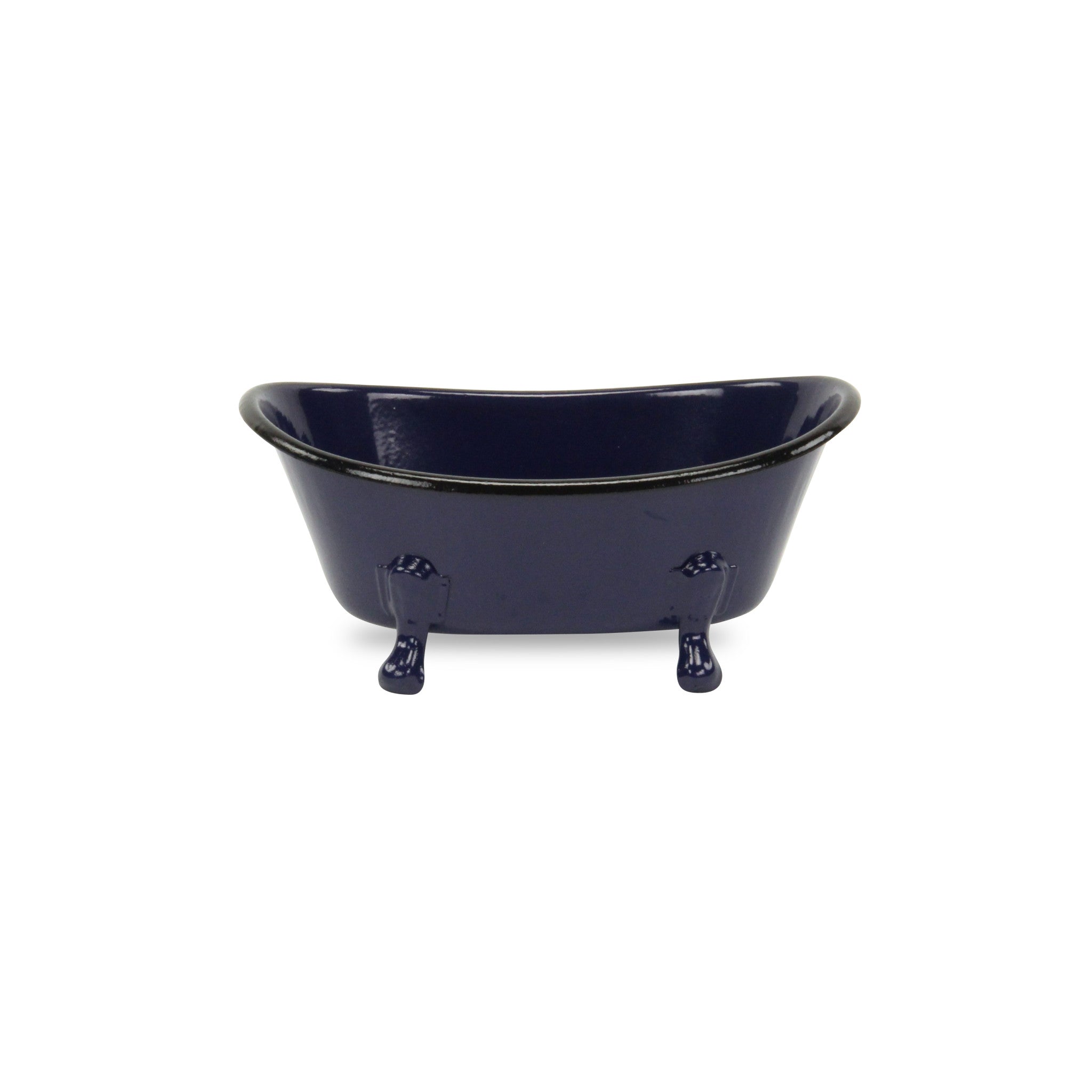 Navy Blue Metal Bath Tub Sculpture