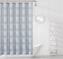 Silver Striped Embroidered Shower Curtain