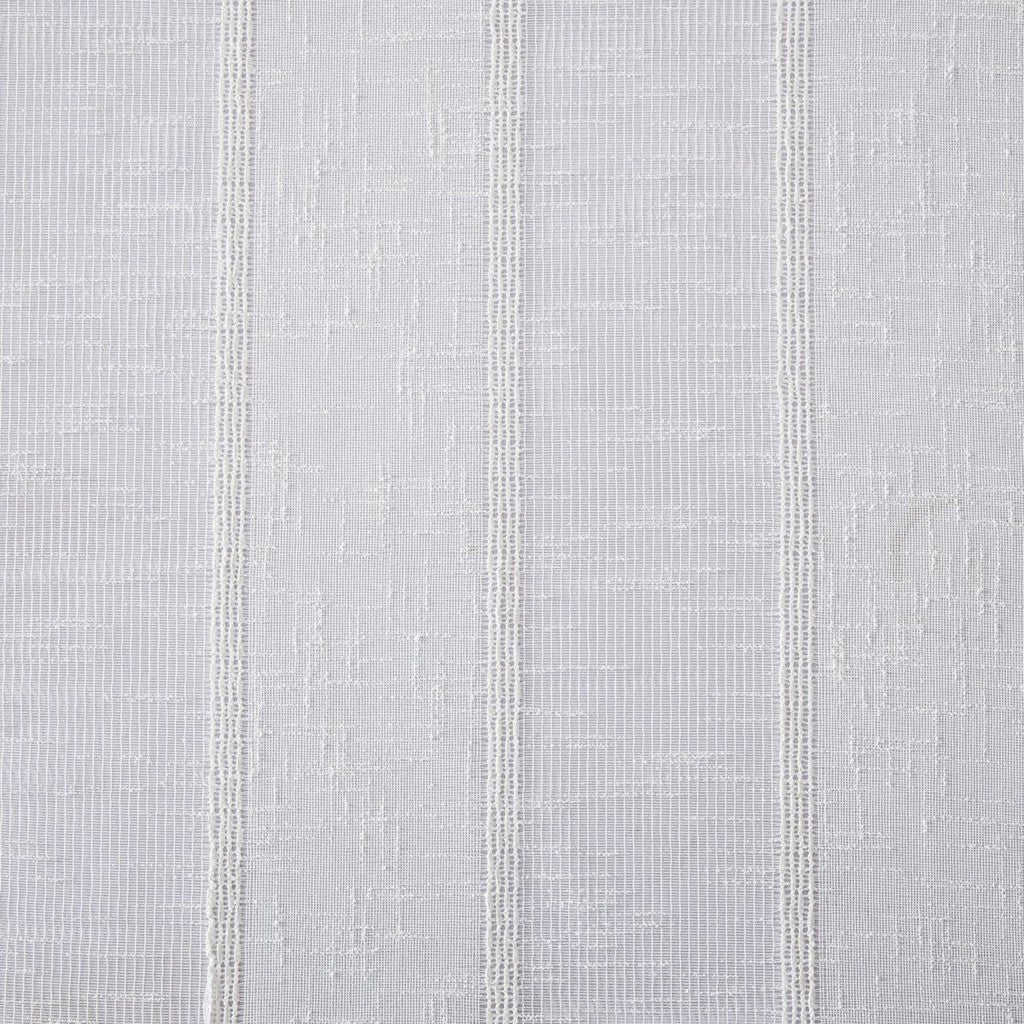 White Striped Embroidered Shower Curtain