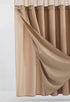 Mocha Sheer and Grid Shower Curtain and Liner Set