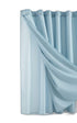 Light Blue Sheer and Grid Shower Curtain and Liner Set