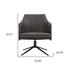 26" Gray And Black Faux Leather Swivel Lounge Chair