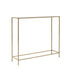 36" Clear and Gold Glass Console Table