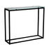 36" Clear and Black Glass Frame Console Table