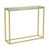 36" Clear and Gold Glass Frame Console Table