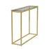 36" Clear and Gold Glass Frame Console Table