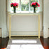 36" Clear and Gold Glass Frame Console Table