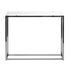 36" White and Silver Glass Frame Console Table