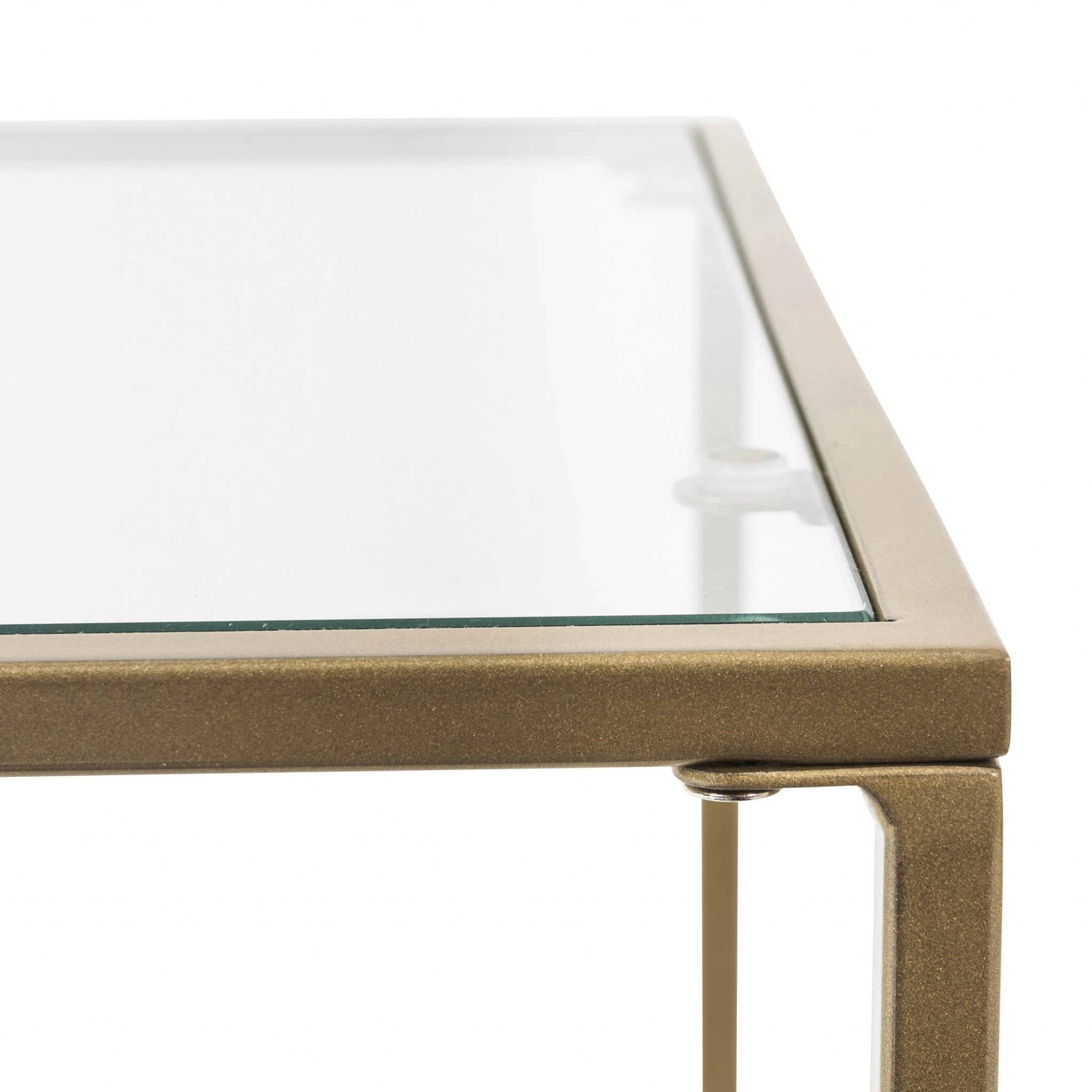 22" Gold And Clear Glass End Table