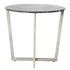 Mod Geo Chrome and Black Round Faux Marble Side Table