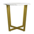 Mod Geo Gold and White Round Faux Marble Side Table