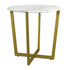 Mod Geo Gold and White Round Faux Marble Side Table