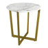 Mod Geo Gold and White Round Faux Marble Side Table