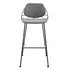 Set of Two 30" Light Gray And Black Steel Low Back Bar Height Bar Chairs