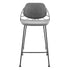 Set of Two 26" Light Gray And Black Steel Low Back Counter Height Bar Chairs