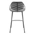 Set of Two 26" Light Gray And Black Steel Low Back Counter Height Bar Chairs