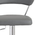 30" Gray And Silver Steel Swivel Low Back Bar Height Bar Chair