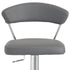 30" Gray And Silver Steel Swivel Low Back Bar Height Bar Chair