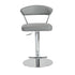 30" Gray And Silver Steel Swivel Low Back Bar Height Bar Chair