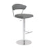 30" Gray And Silver Steel Swivel Low Back Bar Height Bar Chair