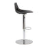 32" Black And Silver Steel Swivel Low Back Bar Height Bar Chair