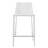 26" White Steel Low Back Counter Height Bar Chair