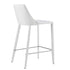 26" White Steel Low Back Counter Height Bar Chair