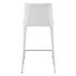 26" White Steel Low Back Counter Height Bar Chair