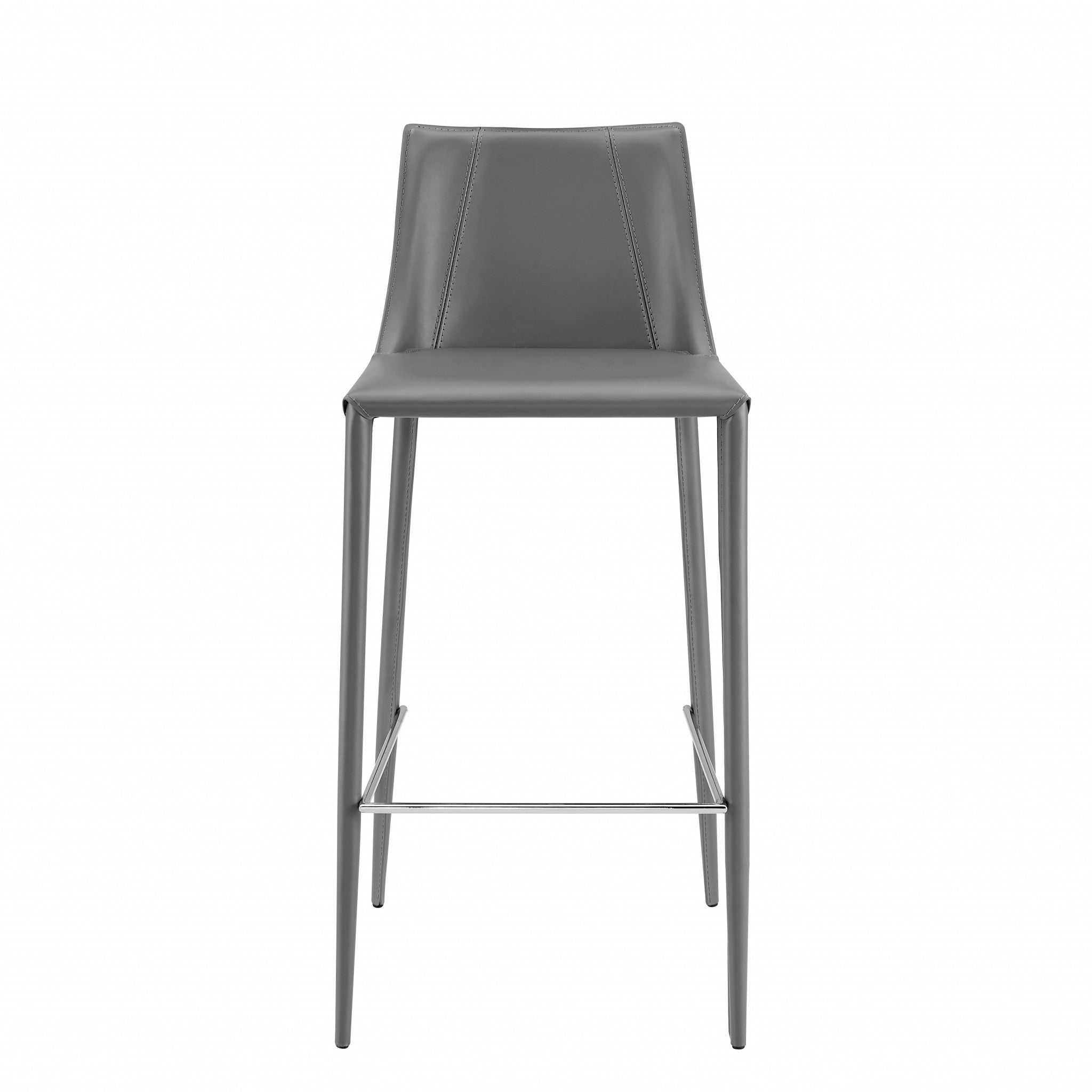 30" Gray Steel Low Back Bar Height Bar Chair