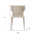 Set of Two All-Faux Faux Leather Beige Stacking Chairs