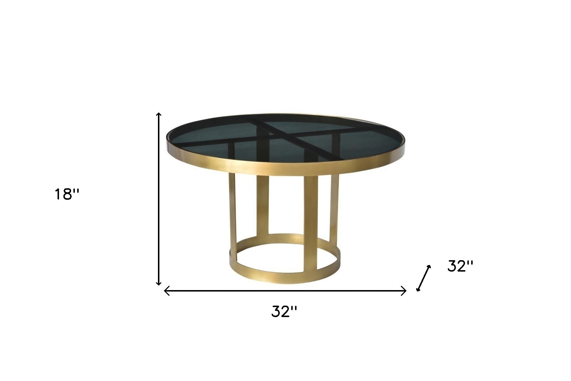 Round Black and Gold Modern Coffee Table