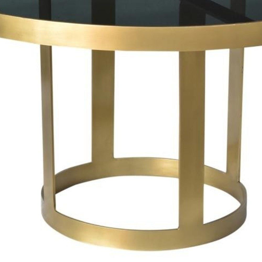 Round Black and Gold Modern Coffee Table