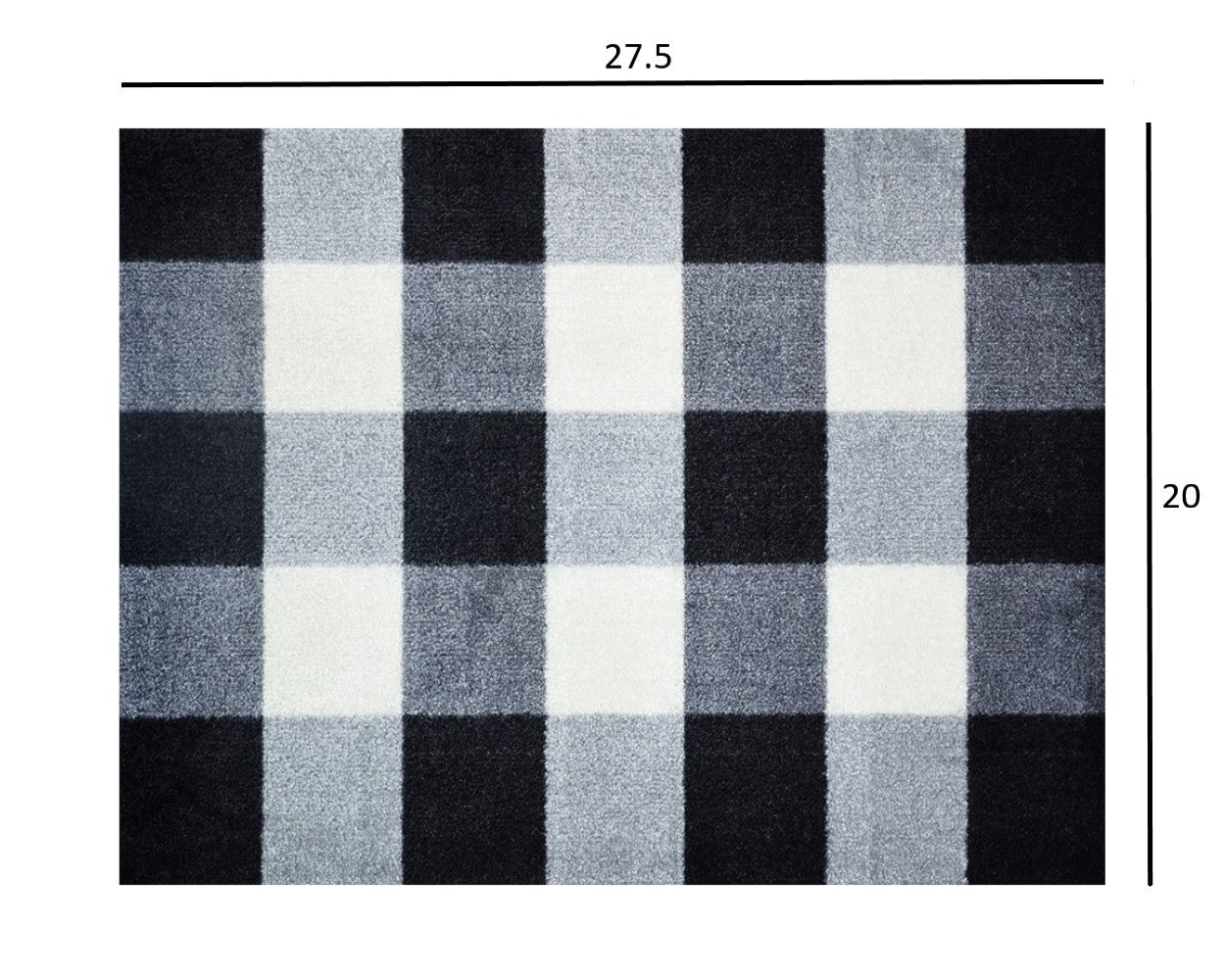 2' x 3' Black and White Buffalo Check Washable Floor Mat