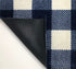 2' x 6' Navy and White Buffalo Plaid Washable Runner Rug