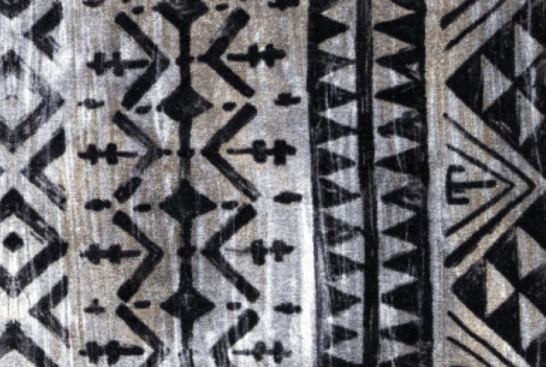 2' x 3' Black and Gray Aztec Washable Floor Mat