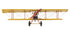 8" Yellow Red And Gray Metal Hand Painted AirPlane