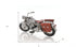 6" Grey Metal Hand Painted Decorative Motorcycle