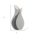 Modern Organic Two Tone Gray Speckle Tall Ceramic Vase