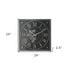 24" Black and Silver Vintage Style Gears Square Wall Clock