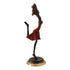 Bronze Figurine of an African Dancer in Red Dress