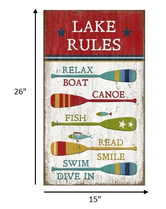 Vintage Boat Oars Lake Rules Wall Art